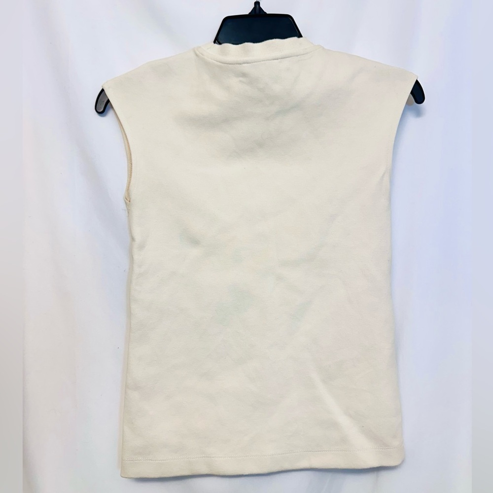 ZARA Cream Sleeveless Top Size Medium Minimalist - Picture 3 of 3